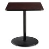 National Public Seating Cafe Table, 36w x 36d x 42h, Square Top/Round Base, Mahogany Top, Black Base CT33636RB1MY